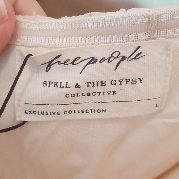 💕FREE PEOPLE X SPELL & THE GYPSY💕 Mira Bustier RaRa Dress Ivory Large NWT - Picture 12 of 14